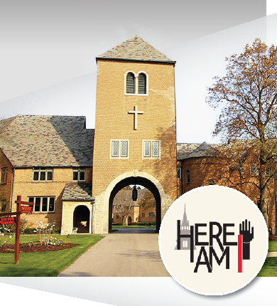 Wisconsin Lutheran Seminary with Here Am I logo.