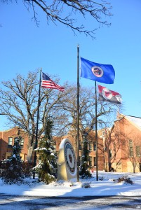 Campus winter flags