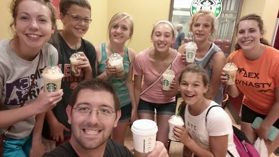 Here I am with the St. Paul’s Lutheran Church youth mission team to Raleigh fueling up for a day of canvassing. Many of our teens become coffee drinkers on mission trips.