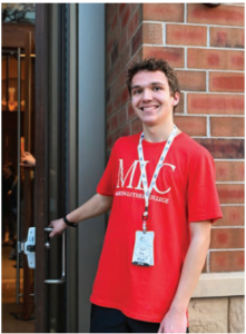 Student standing by door