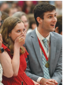 A couple at the call day ceremony