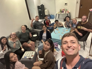 Jesse and friends at game night.