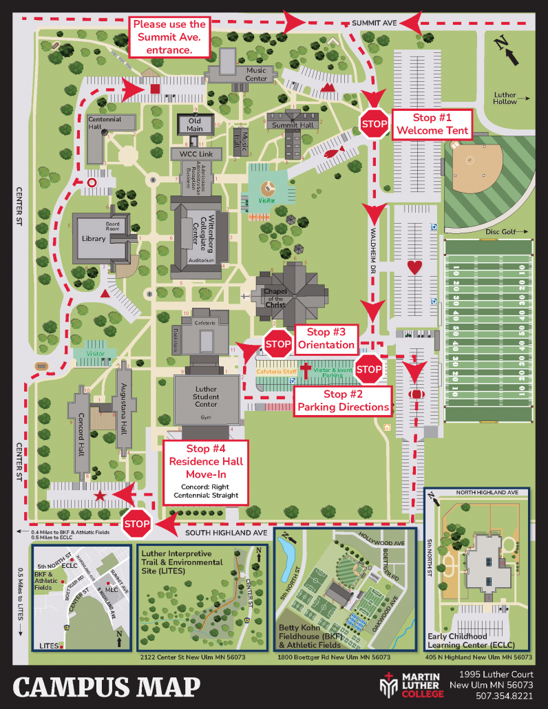 Campus map for orientation