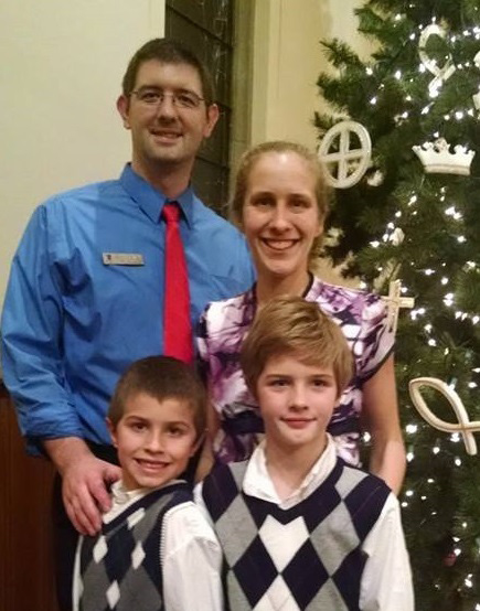 Brandon with his wife, Nikki, and boys Athan (right) and Paladin (left).
